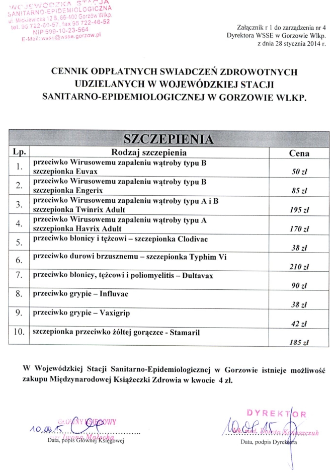 cennik szczepien cennik szczepien